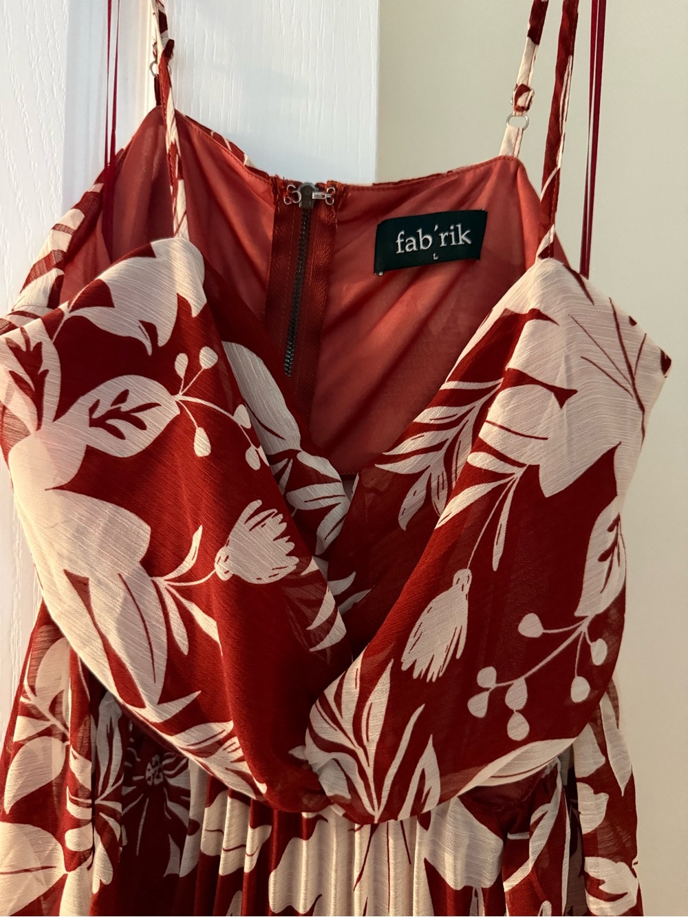 Rust Red Floral Maxi Dress